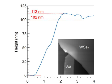 Figure S1: Height profile of the 2H-WSe2 slab from atomic force microscopy.